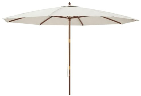 vidaXL Ombrellone da Giardino con Palo in Legno Tortora 400x273 cm
