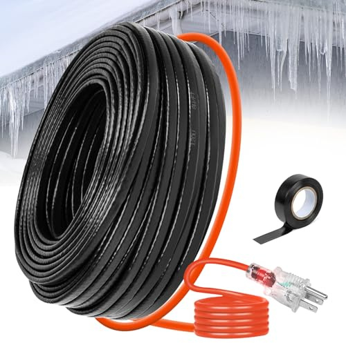 6FT(3FT~200FT) Heat Tape for Water Pipes, -40°F Deicing Heating Cable, Freeze Protected Water Pipe Heating Cable, Heated Water Hose, Plumbing Fixtures, 120V 5W/ft Plumbing Fixtures