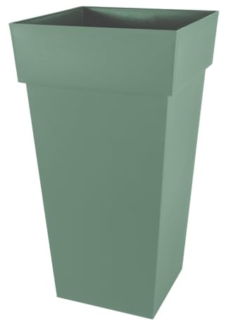 EDA - Blumentopf, quadratisch, hoch, XXL, Toskana, Volumen 98 l, 43,3 x 43,3 x 80 cm, Burgunderrot
