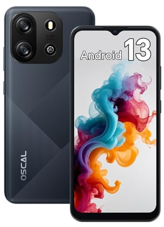 OSCAL Smartphone Ohne Vertrag 4GB RAM 32GB ROM 256GB TF/SD, Flat1C Android 13 Handy Günstig 6,5 Zoll HD+ Display, Octa-Core 4700mAh Akku, 8MP Kamera, 4G Dual SIM Handys 5G Wi-Fi BT4,2 OTG