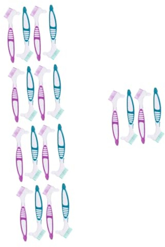 SEWOART 20 Piezas cepillo para limpiar dentaduras postizas limpiador de postizos cepillo de goma Cuidado de dentaduras postizas Cuidado bucal para dentaduras postizas aglutinante