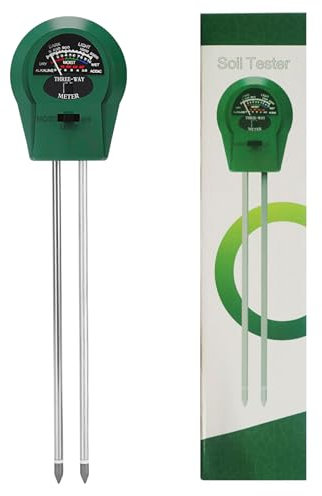 AABDTYYD Medidor PH Tierra y Humedad Plantas, 3-en-1 Analizador de Suelo para Jardín/Interior, Sensor Verde Riego con Medición Fertilidad, 255x60x35mm Ligero (80g)