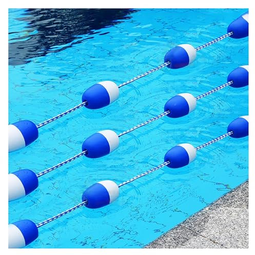 Générique Corde de séparation de sécurité réglable pour Piscine, marqueur de Couloir de nage avec flotteurs et Crochets, Bleu et Blanc, 4,6 m/7,6 m/10,7 m/13,7 m pour piscines et spas