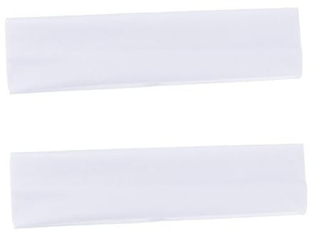 Healeved 2 Stück Sport Yoga Stirnband Elastisch Schnell Trocknend Breit Weiß Damen Herren Training Tanz Fahrrad Schweißband