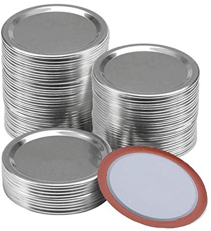 Couvercle Pot Confiture 100 pcs Bouche régulière 70mm Mason Jar Couts de conserve, couvercles d'argent type fractionné fuite réutilisables avec Couvercle Boite de Conserve