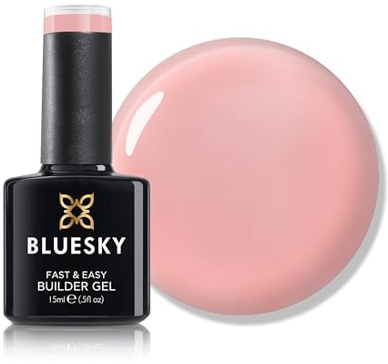 BLUESKY All in One Fast and Easy Builder Gel 15ml, Rose - Pink, Nail Strengthener and Extender for Long, Strong Nails and Nail Extensions, Requires Curing Under LED UV Nail Lamp