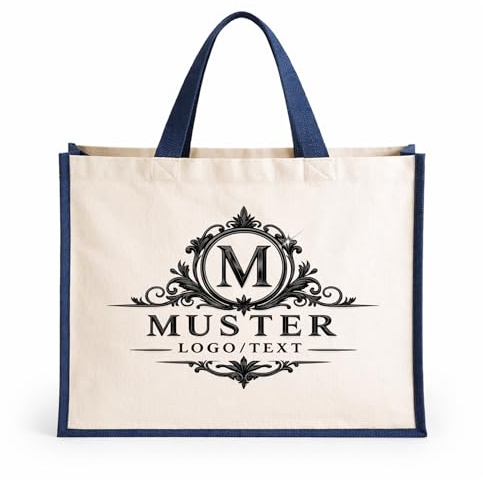 wt24print Personalisierbare Jutetasche mit Logo oder Text | 42 x 33 x 19 cm | Viele Farben | Nachhaltige Einkaufstasche | Robuster Shopper | Ideal für Promotion, Messen, Events & Unternehmen | Bedruckbar