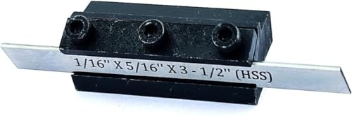 H&P T-Parting Cut Off Tool Holder with Blade for Lathe Machine ((Blade 1/16x 5/16 x 3-1/2(6 MM Shank)))