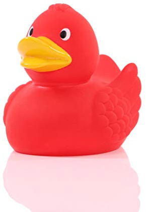 Schnabels Badeente Wings - Geschenk für Geburt Geburtstag Namenstag Kinder Baby Freund-in Mädchen Junge - lustig originell Glücksbringer - Spielzeug Quietsche-Ente Deko Badewanne (Rot)