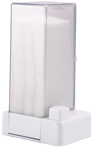 Kosmetic Bomull Förvaringslåda, Automatisk Pad Dispenser Med Press Out Funktion för Makeup, Organizere (Vit)