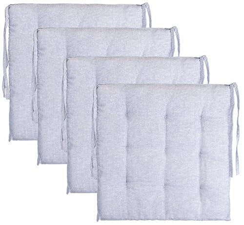 Brandsseller stolkudde i linneutseende 9 st quiltning ca 40 x 40 x 5 cm sittdyna dekorativ kudde prydnadskudde trädgårdskudde lägenhetskuddar set om 4 ljusblå