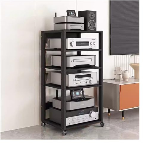 mobile stereo hi fi rack hifi Armadio Rack Audio/video A 5/6/7 Livelli, Torre Multimediale Stereo AV/console For Giradischi/supporto TV Ad Angolo For Componenti/scaffale For Giochi Con Ripiani Regolab