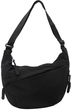 TIAASTAP Halbmond Umhängetasche Nylon Groß Halfmoon Crossbody Bag Women Slouchy Hobo Bauchtasche Crossbag Damen-Schultertaschen mit verstellbarer Schultergurt