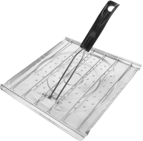 TOBBOMEY Tostadora para camping para hornillo de gas, tostadora de camping de acero inoxidable para pan y carne, placa para tostadora con mango plegable, bandeja para barbacoa, utensilios de cocina al