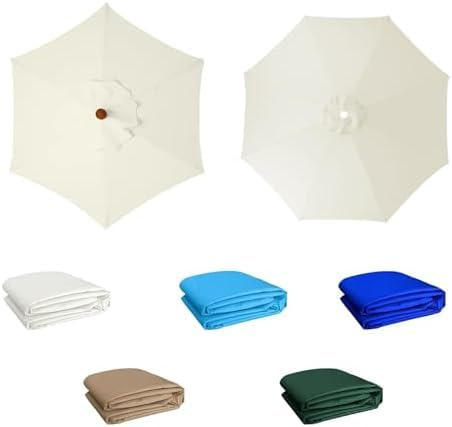 YZTTCD Sonnenschirm Ersatzbezug,2–3,5 M Sonnenschirmstoff, Ersatz-Randdach, Lichtecht, Geeignet Für Terrasse, Garten, Strand, Pool, Beige, 8 Rippen: 3,5 M/11,5 Ft
