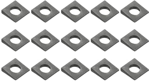 PATIKIL 15pcs Rondelle Quadrate Smussate, M10x22mm Rondelle Quadrate Smussate Piastra Di Supporto Cuscinetto Spaziatore Piatto Acciaio Al Carbonio Per Bulloni Da 10mm Cuneo, Nero