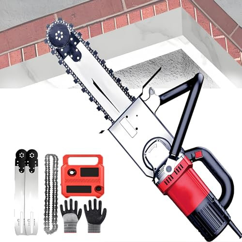 Motosega Elettrica Professionale Per Cemento Da 7800W/8800W,Profondità Di Taglio Massima Di 19 Pollici | Raffreddamento Ad Acqua E Pompa Integrata,Utensili Da Taglio Per Impieghi Gravosi,8800W