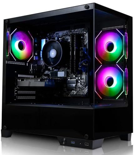 ADMI Gaming PC, AMD Ryzen 5 5500, NVIDIA RTX 5050 8GB, 16GB DDR4, 1TB NVMe, WiFi, Charger Case (Black) RGB, No Operating System
