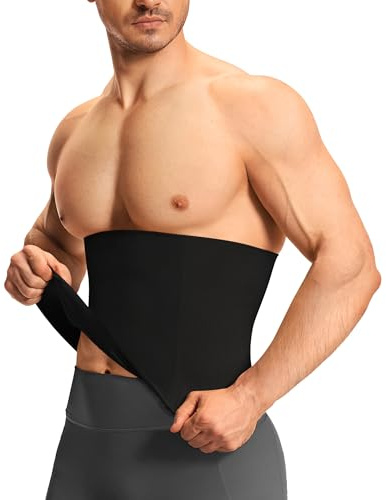 Nebility Ceinture Compression Abdominale pour Hommes Minceur Gaine Amincissante Ventre Plat Invisible Soutien du Dos (Noir, L)
