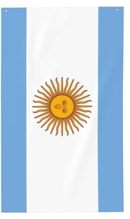 Bandiera argentina. Bandiera decorativa per esterni 0,9 x 1,5 m, striscione verticale in poliestere. Adatto per l'uso come decorazione esterna