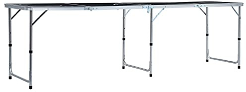 Generico Tavolo da Beer Pong Pieghevole 240 cm Nero,Arte e Svago,Party e Festeggiamenti,Articoli per la Festa,Giochi alcolici,Birra Pong,Tavoli per Birra pong-48188