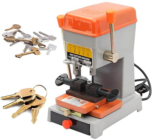 Vertical Key Copier, Key Cutting Machine with Drilling Bits, Easy to Use Vertical Cutter for Door and Car Locks - Ideal for Hardware Store Use