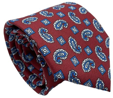 CARACCIOLO Cravatta uomo Sartoriale in seta - Squisita fattura ed elegante varietà (ORIENTAL BORDEAUX)