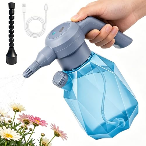 OBEST Pulverizador Eléctrico 2L, 3 Velocidades y 4 Modos de Pulverización | Botella Pulverizadora Portátil recargable para Jardín, Adecuado para Jardín,Patio,Césped y Limpieza General