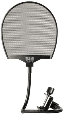 512 Pop, pantalla antipop profesional 512 (malla metálica, protección contra el viento y el pop, robusta pantalla de micrófono, abrazadera en C ajustable, ideal para grabación de voz y voces).