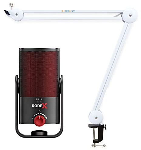 Rode X XCM-50 USB-Kondensatormikrofon + keepdrum MS138 Gelenkarm-Stativ Weiss
