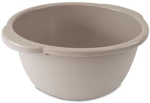 4X Schüssel 9 Liter rund Ø35x15 cm Braun - Universal Haushaltsschüssel Waschschüssel Küchenschüssel Spülschüssel Kunststoff Fußbad Pflege - nestbar