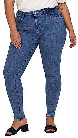 ONLY CARMAKOMA CARPOWER MID Skinny Push UP REA2981 NOOS, Mörk medium blå denim, 50W x 32L