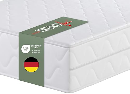 Badenia Trendline BT100 2-in-1 Duo XXL orthopädische 7-Zonen Komfortmatratze, 22 cm hoch, Härtegrad 2 und 3, 80 x 200, Öko-Tex zertifiziert, produziert nach deutschem Qualitätsstandard
