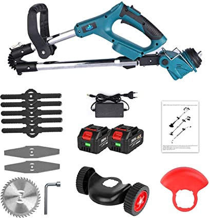 ARTGOS Cortacésped eléctrico de 1500W y 12000PRM, cortacésped inalámbrico, Longitud Ajustable, Cortador Plegable, Herramientas de jardín for batería de 18V Cortacésped