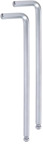 QUARKZMAN 2 Piezas de Llave Hexagonal de Bola de 8 mm, Llave Hexagonal Métrica en Forma de L con Brazo Extra Largo, Herramienta de Reparación de Acero Cromado Vanadio, Tono Plateado