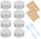 COYUN 8 Pcs Pots en Aluminium, 15ml Pot de Creme Vide, Petite Boite Metal Ronde avec Couvercle À Vis, Pots de Contenants Cosmétiques Vides pour Lotion, Crèmes, avec 24 étiquettes, 2 Grattoirs