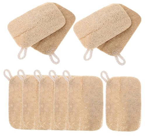 Hemobllo 10 Pezzi Spugne Luffa Naturali Per Piatti Lavaggio Delicato e Rimozione Macchie Spugna Vegetale Multiuso Per Cucina Non Abrasiva e Compostabile Per Pulizie Efficaci