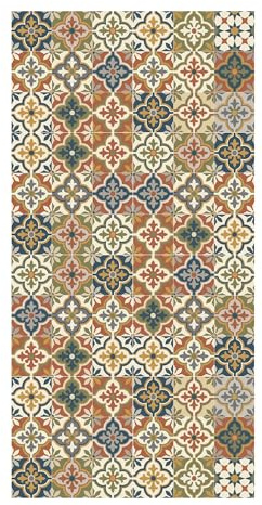 Printarama Antideslizante Alfombra Vinilica - Alfombra Antideslizante Auelo de Cocina, Baño, Dormitorio, Pasillo - 50x80cm Terracota, Azul, Blanco Lavable Alfombra Vinilica