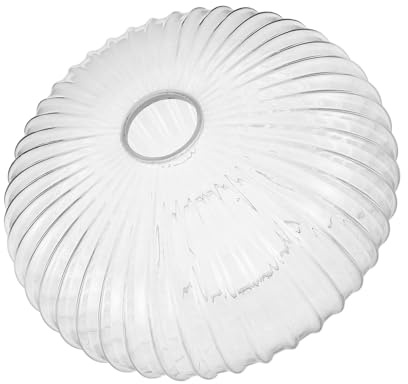 GLEAVI Abat-Jour en Verre Nervuré Transparent 250 X 150 MM, Globe de Remplacement pour Ventilateur de Plafond, Adapté pour Salle à Manger et Salon Éclairage Diffus