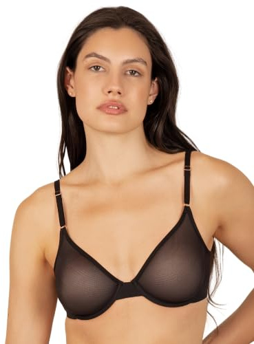 Smart & Sexy Women's Sheer Mesh Demi Underwire Bra - See Through Bras