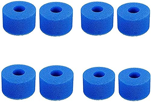 Wiederverwendbarer, waschbarer Schaumstoff-Filter, Schwimmbad-Filter, Whirlpool-Filterkartusche für Intex S1 Pure Spa, wiederverwendbar, waschbar, Blau, 8 Stück