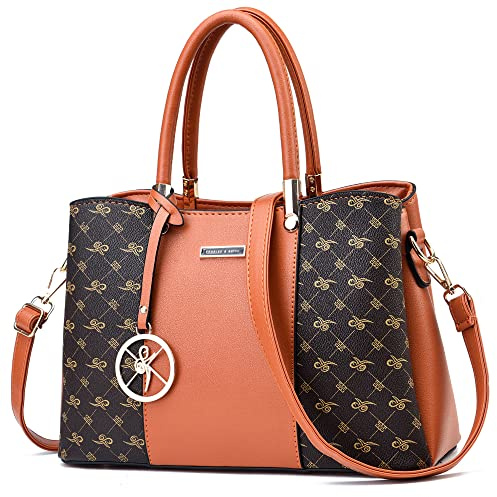 Damen Geldbörsen und Handtaschen Top Griff Schultertasche Messenger Tote Bag für Damen, braun, Large