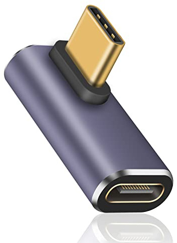 Duttek USB C 90 Grad Adapter 40Gbps - Unterstützt 8K@60HZ und 100W Schnellladung, Kompatibel Mit Thunderbolt 3/4 und USB Typ C Schnittstellen Geräten