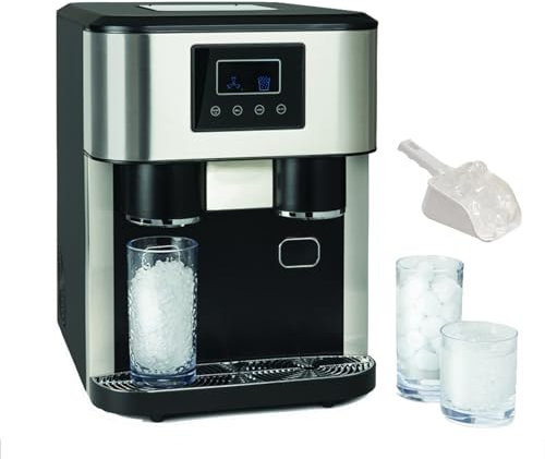 Machine à Glaçons Domestique, Machine à Glaçons Trois En Un, Glace Pilée Et Eau Froide, 33 Livres/24 Heures, Remplissage D'eau Automatique/Manuel, Usage Domestique Et De Bureau
