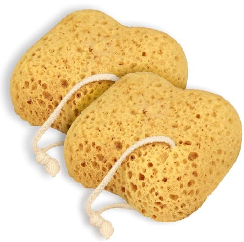 BelleVive 2 spugne da bagno, spugne da doccia più grandi per donne e uomini, spugna per il corpo esfoliante con schiuma densa per una pulizia delicata e accurata, ultra morbida per sensibile