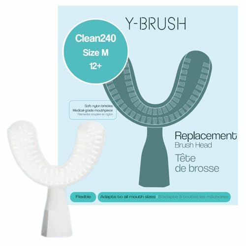 Y-Brush Ultra – Cepillo de dientes eléctrico sónico – Pack ultra adulto (Ultra, adulto (12-99 años)) (Brush Head For Ultra - White, M - Adult 12+)