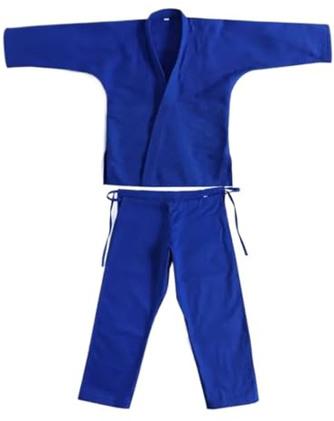 XIEHYA Traje De Judo Trajes de Judo, ropa Karate, for adultos, entrenamiento competición, tela algodón, traje Taekwondo transpirable(Blue,180)