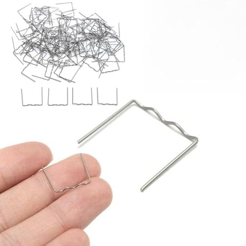 Wodsty Lot de 100 agrafes plates de 0,6 mm pour agrafeuse à chaud RS16, kit de réparation en acier inoxydable pour voiture, outil de soudage de pare-chocs