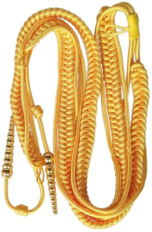 Corda da spalla tradizionale per uniforme Aiguillette Spalla Cord Abbigliamento Accessorio in Poliestere Decorazione Abito Decorazione Abito Decorazione, Misura unica, come descritto