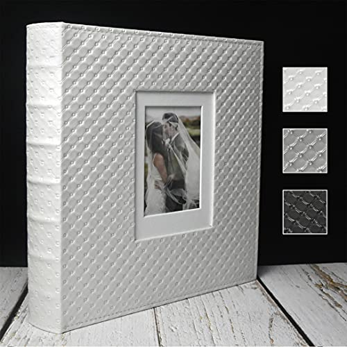 fazhongfa Photo Album E-Manny Photo Books for 4x6 Pictures Large Capacity Wedding Albums 500 Hold Photos for Family Couple Memories Book Birthday Anniversary Travel Foto Album Acid Free (White)